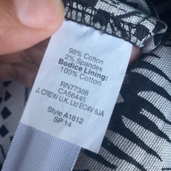 J.Crew Black/White Diamond Ikat Casual Dress - Picture 9 of 9